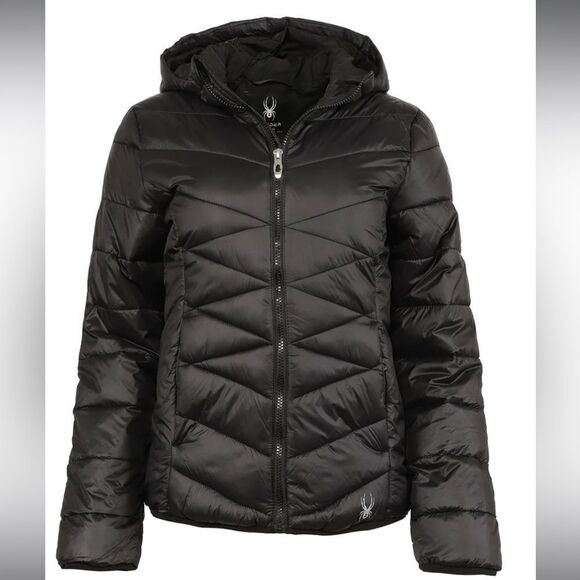 Spyder medium puffer coat black jacket winter - Picture 6 of 6